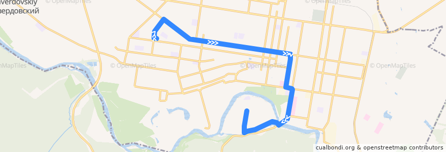 Mapa del recorrido Автобус №9а: ул. Свердлова => Западный жилой район de la línea  en городской округ Майкоп.