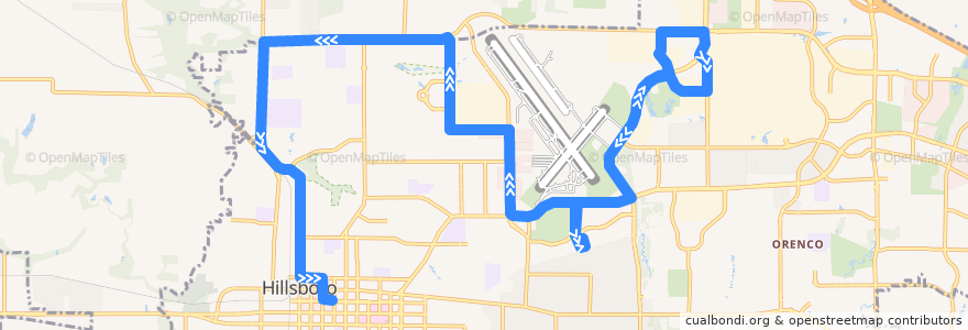 Mapa del recorrido Bus 46: Hillsboro Brookwood Library=> Hillsboro Transit Center de la línea  en Hillsboro.