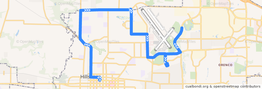 Mapa del recorrido Bus 46: Hillsboro Transit Center => Hillsboro Brookwood Library de la línea  en Washington County.