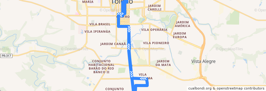 Mapa del recorrido Ônibus 034: Panorama II de la línea  en Toledo.