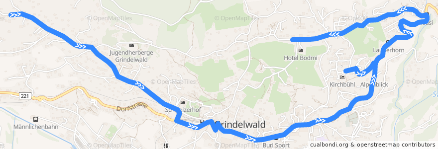 Mapa del recorrido Bus 4: Stutz => Bodmi de la línea  en Grindelwald.