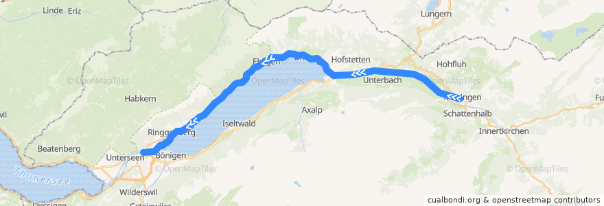 Mapa del recorrido R 470: Meiringen => Interlaken Ost de la línea  en Verwaltungskreis Interlaken-Oberhasli.