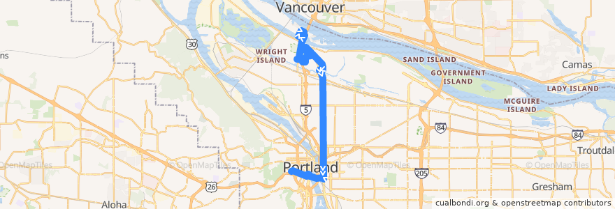 Mapa del recorrido Bus 6: Jantzen Beach => Portland de la línea  en Portland.