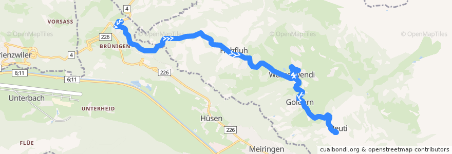 Mapa del recorrido Bus 151: Brünig => Hasliberg de la línea  en Hasliberg.