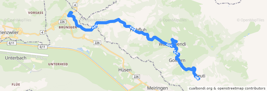 Mapa del recorrido Bus 151: Hasliberg => Brünig de la línea  en Hasliberg.