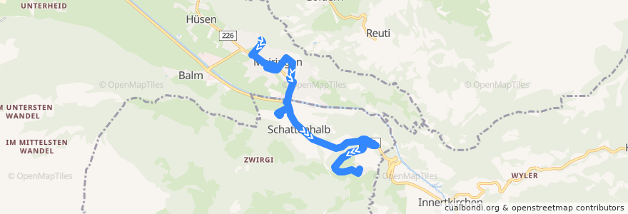 Mapa del recorrido Bus 174: Meiringen => Geissholz de la línea  en Verwaltungskreis Interlaken-Oberhasli.