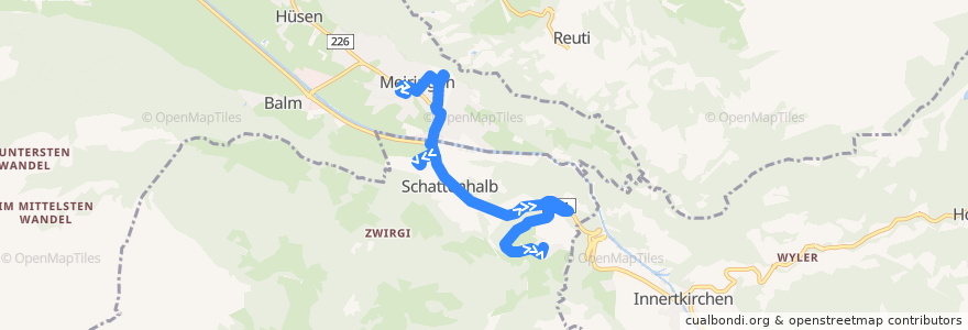 Mapa del recorrido Bus 174: Meiringen, Bahnhof => Geissholz de la línea  en Verwaltungskreis Interlaken-Oberhasli.