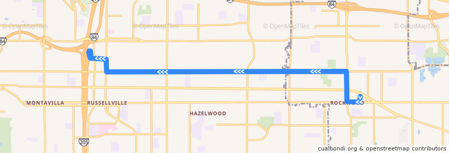 Mapa del recorrido Bus 25: Rockwood => Gateway Transit Center de la línea  en Multnomah County.