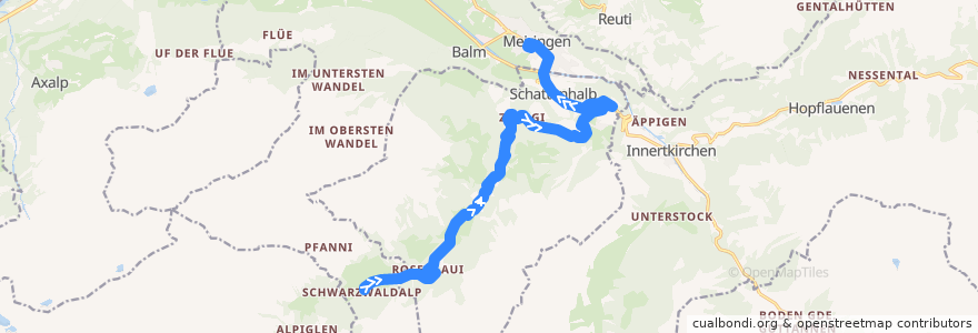 Mapa del recorrido Bus 164: Schwarzwaldalp => Meiringen de la línea  en Schattenhalb.