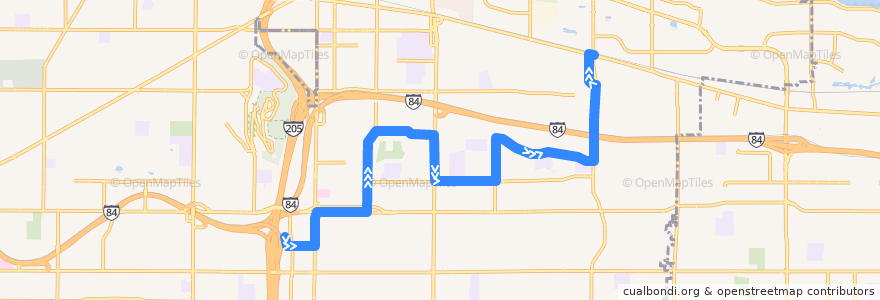 Mapa del recorrido Bus 23: Gateway Transit Center => Sandy & 148th de la línea  en Portland.