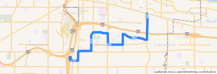 Mapa del recorrido Bus 23: Sandy & 148th => Gateway Transit Center de la línea  en Portland.