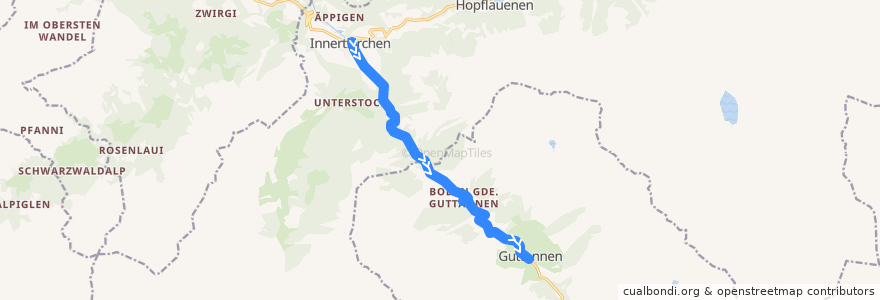 Mapa del recorrido Bus 171: Innertkirchen => Guttannen de la línea  en Verwaltungskreis Interlaken-Oberhasli.