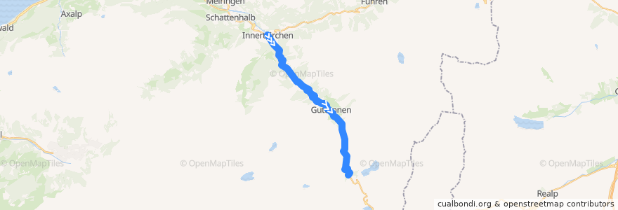 Mapa del recorrido Bus 171: Innertkirchen => Handegg de la línea  en Verwaltungskreis Interlaken-Oberhasli.