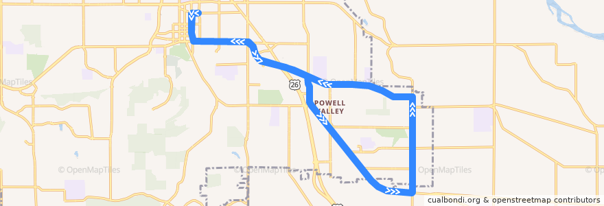 Mapa del recorrido Bus 84: Gresham Transit Center => Gresham Transit Center (Morning Loop) de la línea  en Gresham.