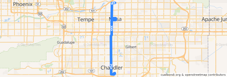 Mapa del recorrido bus 112 NB de la línea  en Maricopa County.