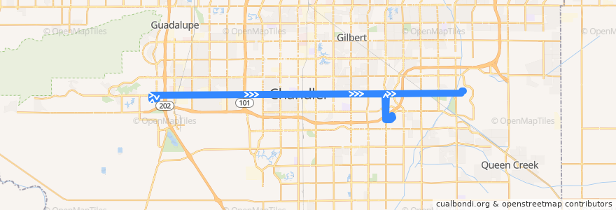 Mapa del recorrido bus 156 EB de la línea  en Maricopa County.