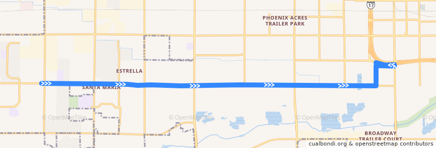 Mapa del recorrido bus 28 EB de la línea  en Phoenix.