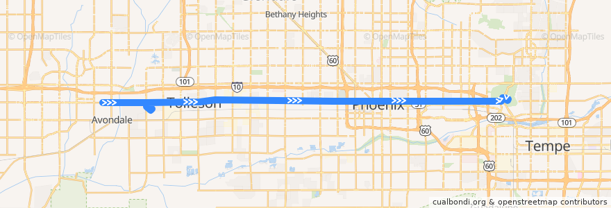 Mapa del recorrido bus 3 EB de la línea  en Maricopa County.