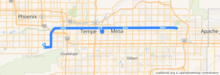 Mapa del recorrido bus 30 EB de la línea  en Maricopa County.