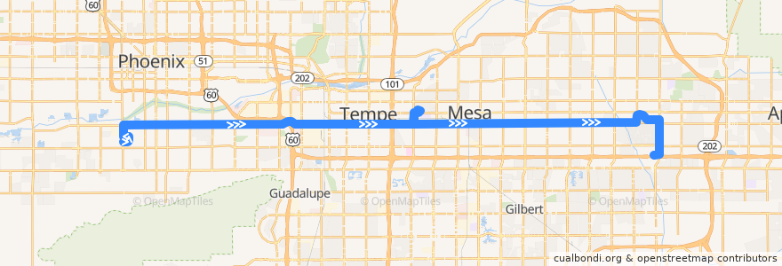 Mapa del recorrido bus 45 EB de la línea  en Maricopa County.