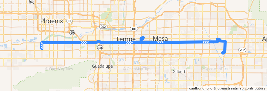 Mapa del recorrido bus 45 WB de la línea  en Maricopa County.