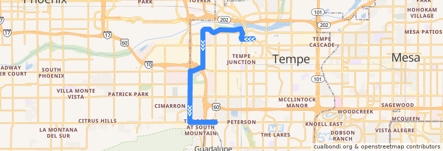 Mapa del recorrido bus 48 NB de la línea  en Maricopa County.