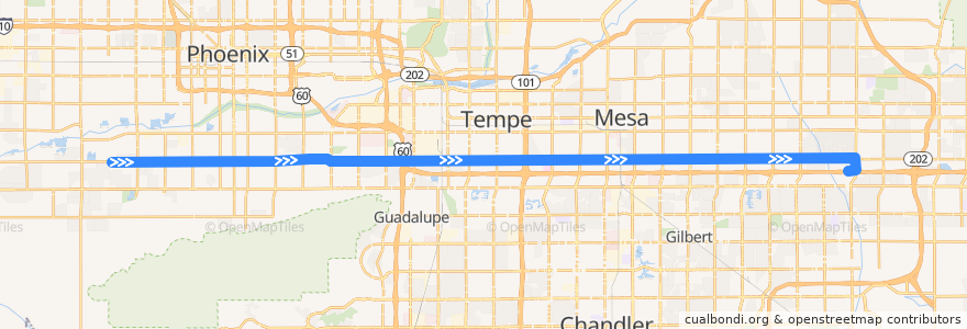 Mapa del recorrido bus 61 EB de la línea  en Maricopa County.