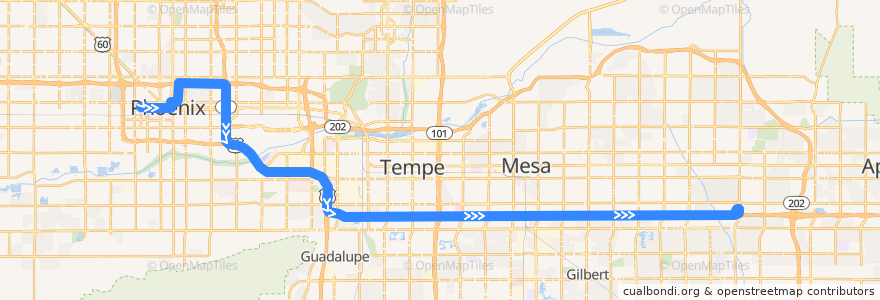 Mapa del recorrido bus 533 Express IB de la línea  en Maricopa County.