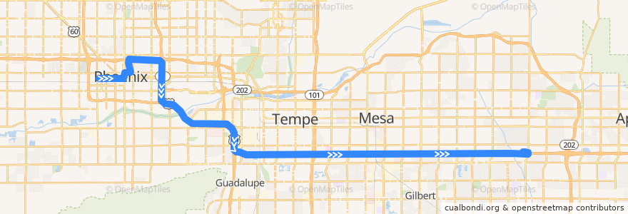 Mapa del recorrido bus 533 Express OB de la línea  en Maricopa County.