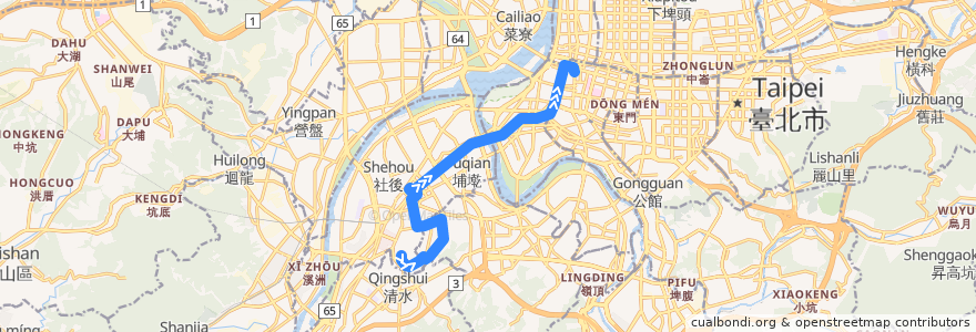 Mapa del recorrido 新北市 667 板橋-西門(往程) de la línea  en تايبيه الجديدة.