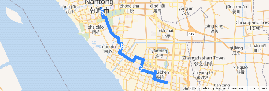 Mapa del recorrido 91路: 市图书馆 => 卫生高职学校 de la línea  en Чунчуань.