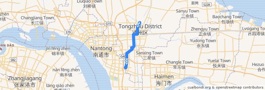 Mapa del recorrido 272路: 瀚学苑 => 锡通园区公交回车场 de la línea  en Tongzhou District.