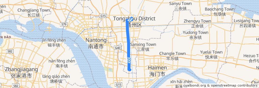 Mapa del recorrido 273路: 胜利桥公交回车场 => 南兴客运站 de la línea  en Tongzhou.