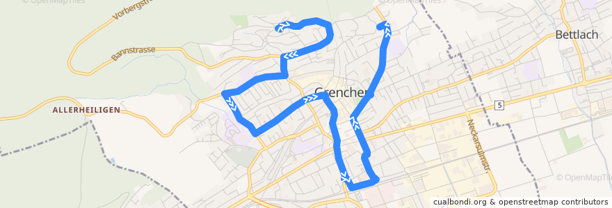 Mapa del recorrido Bus 29: Fichtenweg => Gummenweg de la línea  en Grenchen.