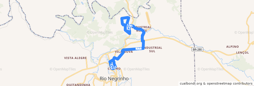 Mapa del recorrido Campo Lençol (Serrinha) de la línea  en Rio Negrinho.