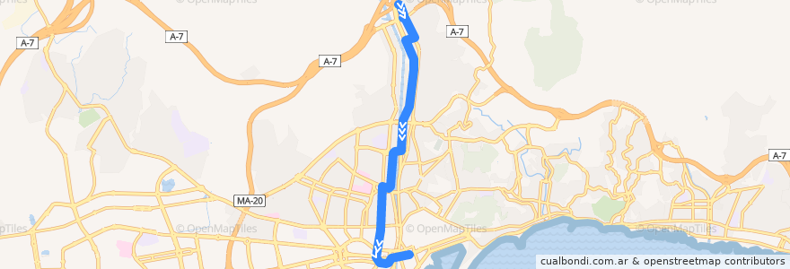 Mapa del recorrido Línea 2 de la línea  en Малага.