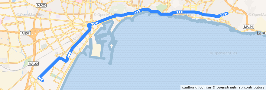 Mapa del recorrido Línea 3 de la línea  en Málaga-Costa del Sol.