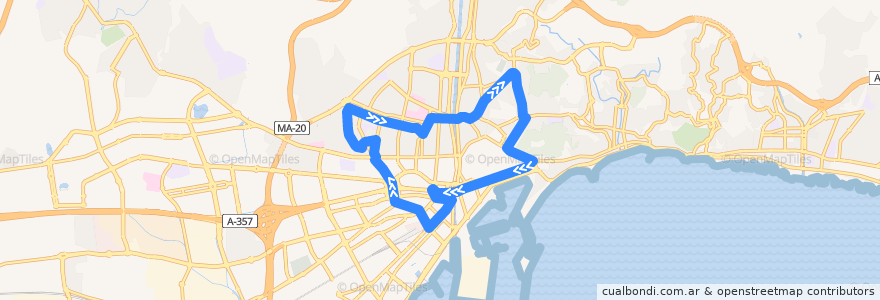 Mapa del recorrido Línea C1 de la línea  en Málaga.