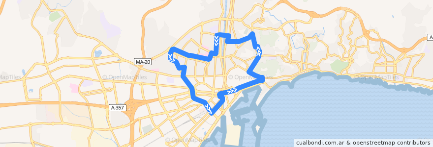 Mapa del recorrido Línea C2 de la línea  en Málaga-Costa del Sol.