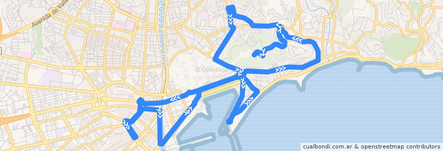 Mapa del recorrido Bus Turístico de la línea  en Málaga-Costa del Sol.