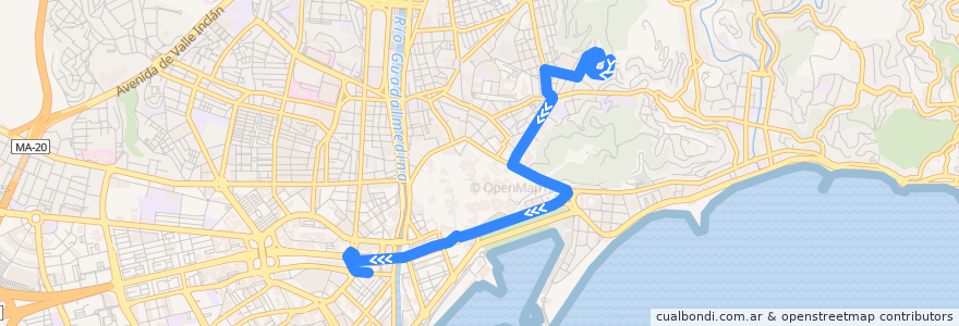 Mapa del recorrido Línea 36 de la línea  en Málaga-Costa del Sol.