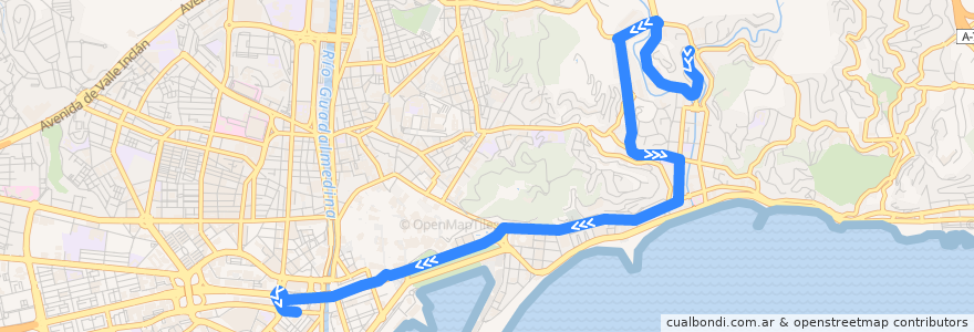 Mapa del recorrido Línea 32 de la línea  en Málaga-Costa del Sol.