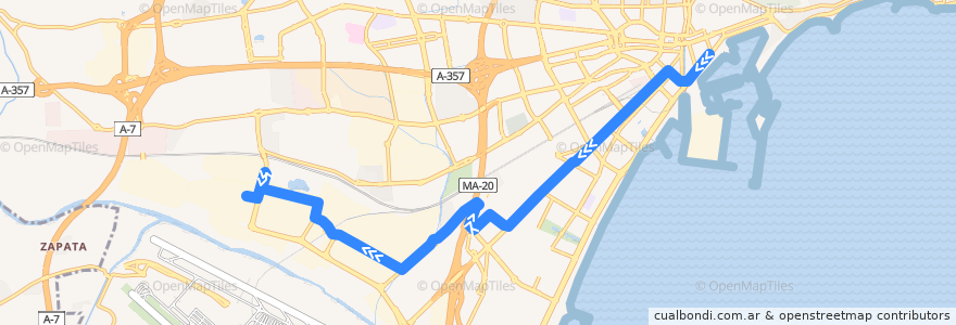 Mapa del recorrido Línea 27 de la línea  en Málaga-Costa del Sol.