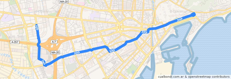 Mapa del recorrido Línea 4 de la línea  en Málaga-Costa del Sol.