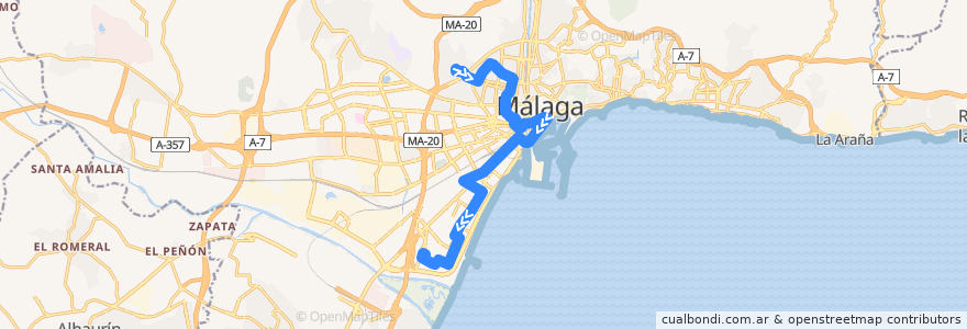 Mapa del recorrido Línea 7 de la línea  en Málaga.