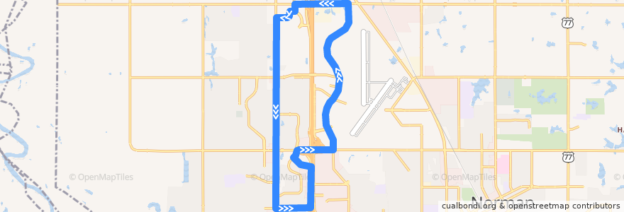 Mapa del recorrido West Norman Link de la línea  en Norman.