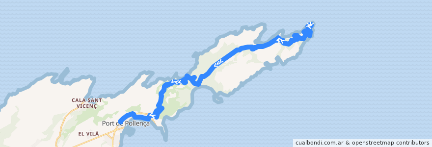 Mapa del recorrido Bus 353: Port de Pollença → Formentor de la línea  en Illes Balears.