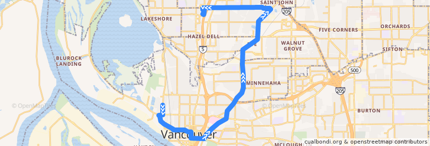 Mapa del recorrido Bus 25: La Frambois => 99th Street Transit Center de la línea  en Clark County.