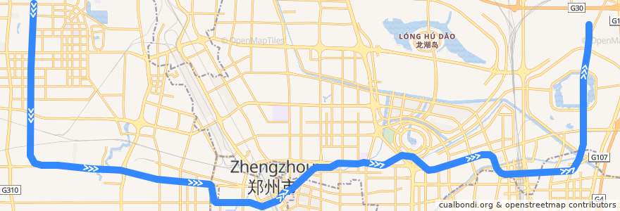 Mapa del recorrido 郑州地铁1号线 de la línea  en 郑州市.