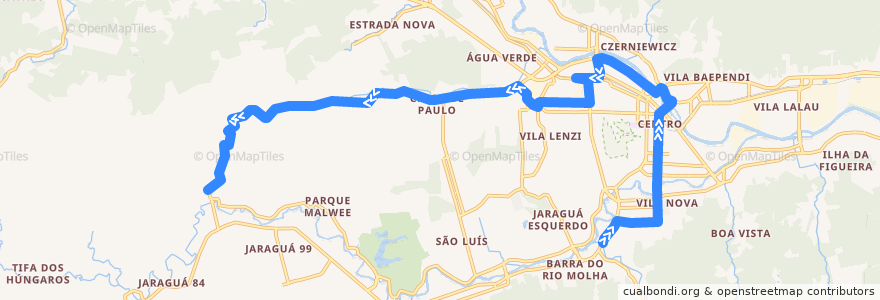 Mapa del recorrido SENAI - Chico de Paulo de la línea  en Jaraguá do Sul.